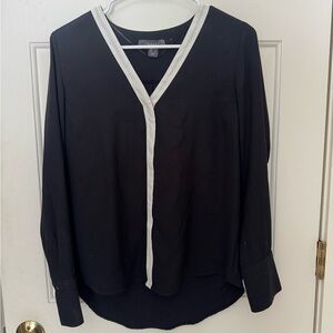 Primark Black and White V-Neck Blouse